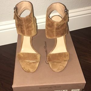 Gianvitto Rossi brown suede stiletto ankle sandals